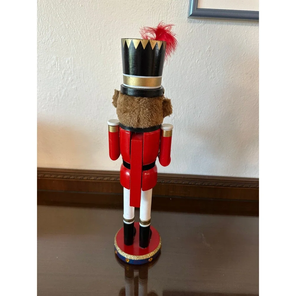 Holiday Inspirations Teddy Bear Nutcracker Drummer Red Soldier 16 Inch